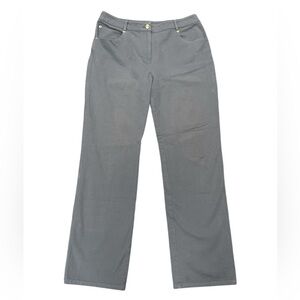 St. John Gray Straight-Leg Pants